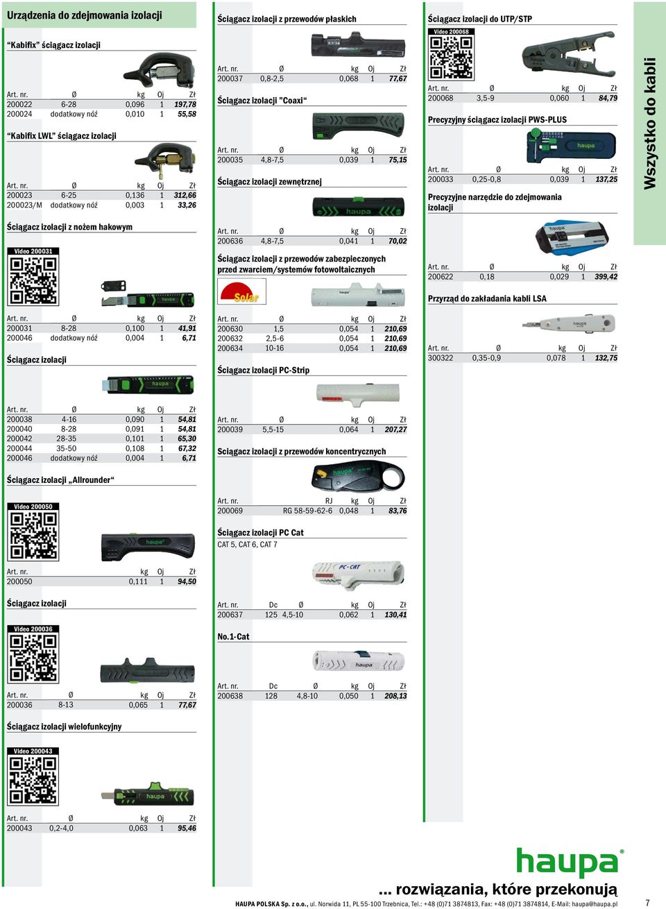 zewnętrznej 200068 3,5-9 0,060 1 84,79 Precyzyjny ściągacz izolacji PWS-PLUS 200033 0,25-0,8 0,039 1 137,25 Precyzyjne narzędzie do zdejmowania izolacji Wszystko do kabli Ściągacz izolacji z nożem