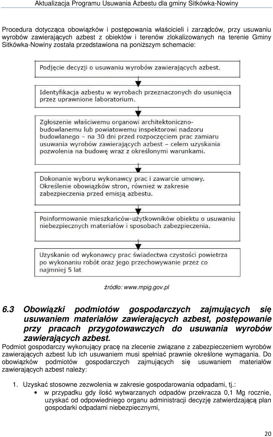 3 Obowiązki podmiotów gospodarczych zajmujących się usuwaniem materiałów zawierających azbest, postępowanie przy pracach przygotowawczych do usuwania wyrobów zawierających azbest.