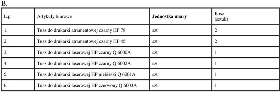 Tusz do drukarki laserowej HP czarny Q 6000A szt 1 4.