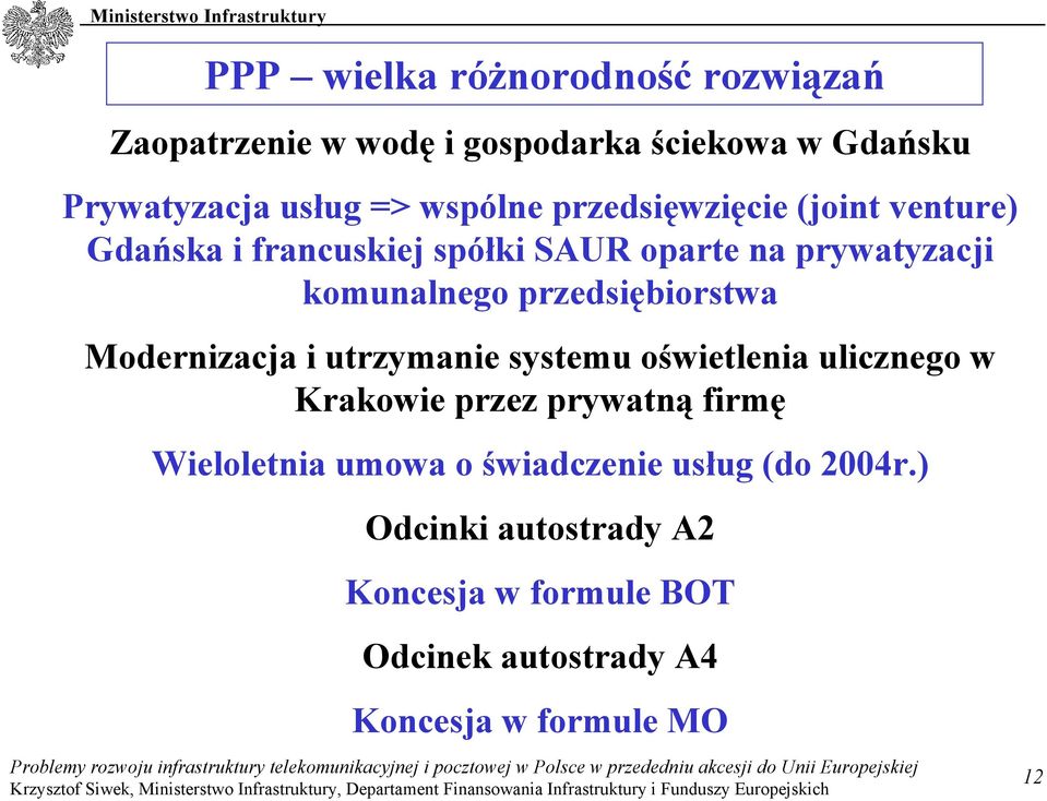 przedsiębiorstwa Modernizacja i utrzymanie systemu oświetlenia ulicznego w Krakowie przez prywatną firmę