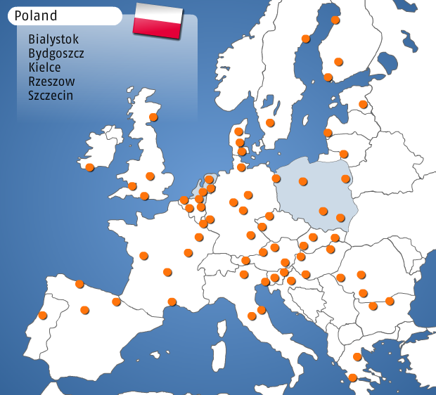 Ranking 70 miast europejskich. Liczba mieszkańców pomiędzy 100.000 a 500.000 osób.