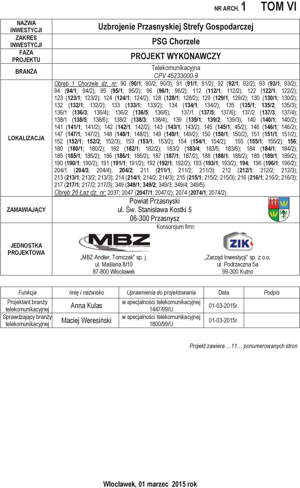 Obręb 1 Chorzele dz.