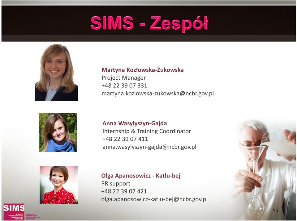 pl Anna Wasyłyszyn-Gajda Internship & Training Coordinator +48 22 39 07 411