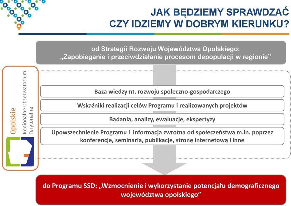 rozwoju społeczno-gospodarczego Wskaźniki realizacji celów Programu i realizowanych projektów Badania, analizy, ewaluacje, ekspertyzy