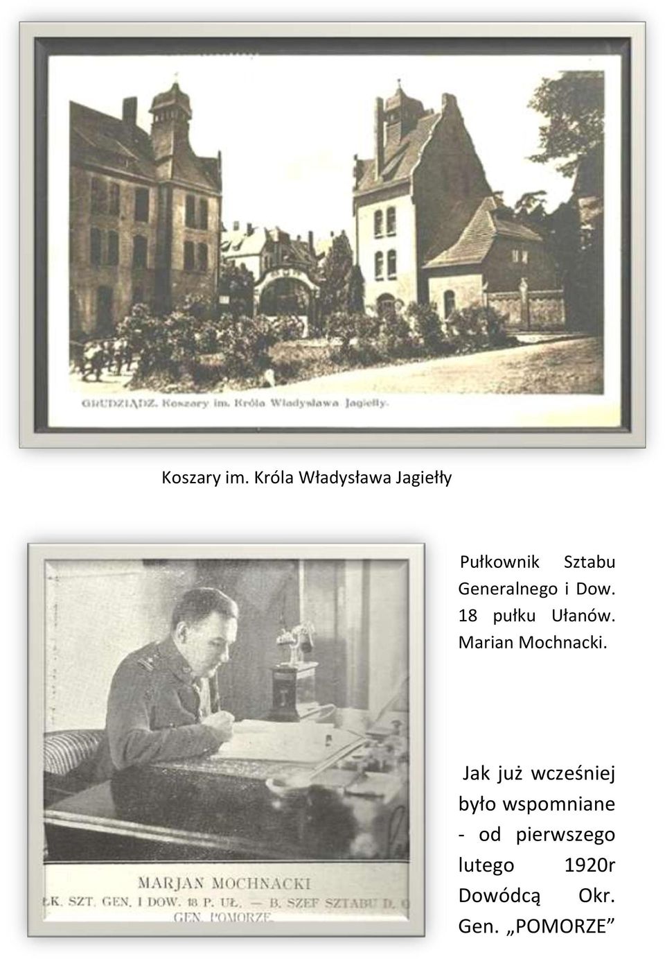 Generalnego i Dow. 18 pułku Ułanów.