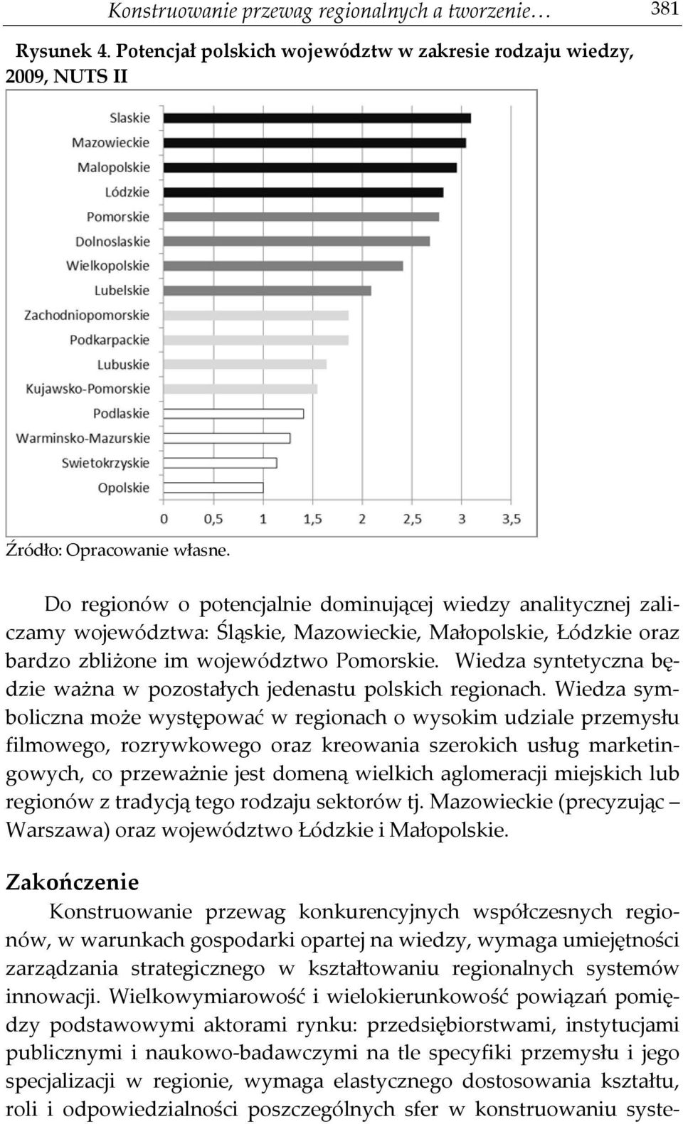 Wiedza syntetyczna będzie ważna w pozostałych jedenastu polskich regionach.