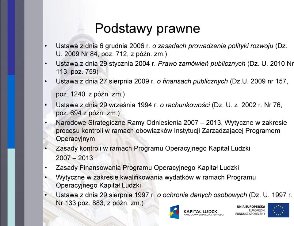 zm.) Narodowe Strategiczne Ramy Odniesienia 2007 2013, Wytyczne w zakresie procesu kontroli w ramach obowiązków Instytucji Zarządzającej Programem Operacyjnym Zasady kontroli w ramach Programu