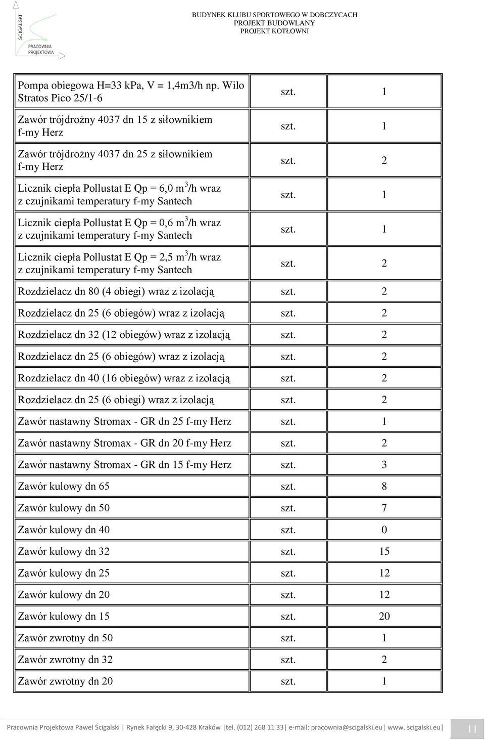 temperatury f-my Santech Licznik ciepła Pollustat E Qp = 0,6 m 3 /h wraz z czujnikami temperatury f-my Santech Licznik ciepła Pollustat E Qp = 2,5 m 3 /h wraz z czujnikami temperatury f-my Santech