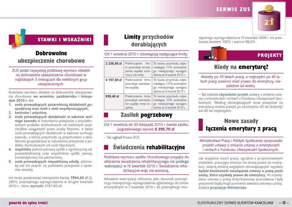 osób prowadzących pozarolniczą działalność gospodarczą oraz osób z nimi współpracujących, 2. twórców i artystów, 3.