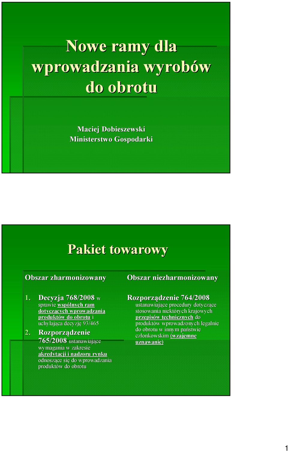 Rozporządzenie 765/2008 765/2008 ustanawiające wymagania w zakresie akredytacji i nadzoru rynku odnoszące się do wprowadzania produktów w do obrotu Obszar