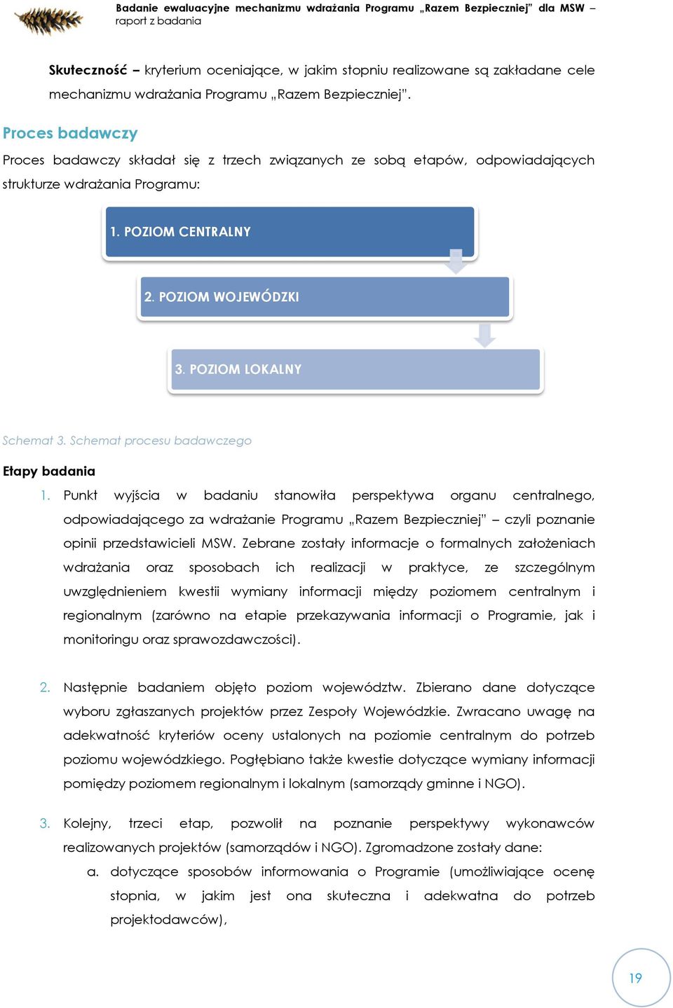 Schemat procesu badawczego Etapy badania 1.