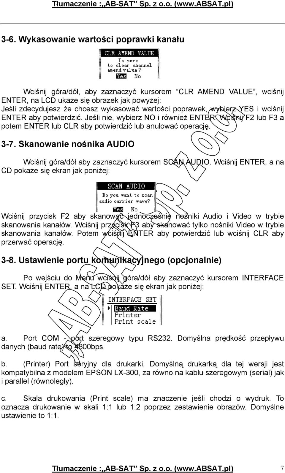 Skanowanie nośnika AUDIO Wciśnij góra/dół aby zaznaczyć kursorem SCAN AUDIO.