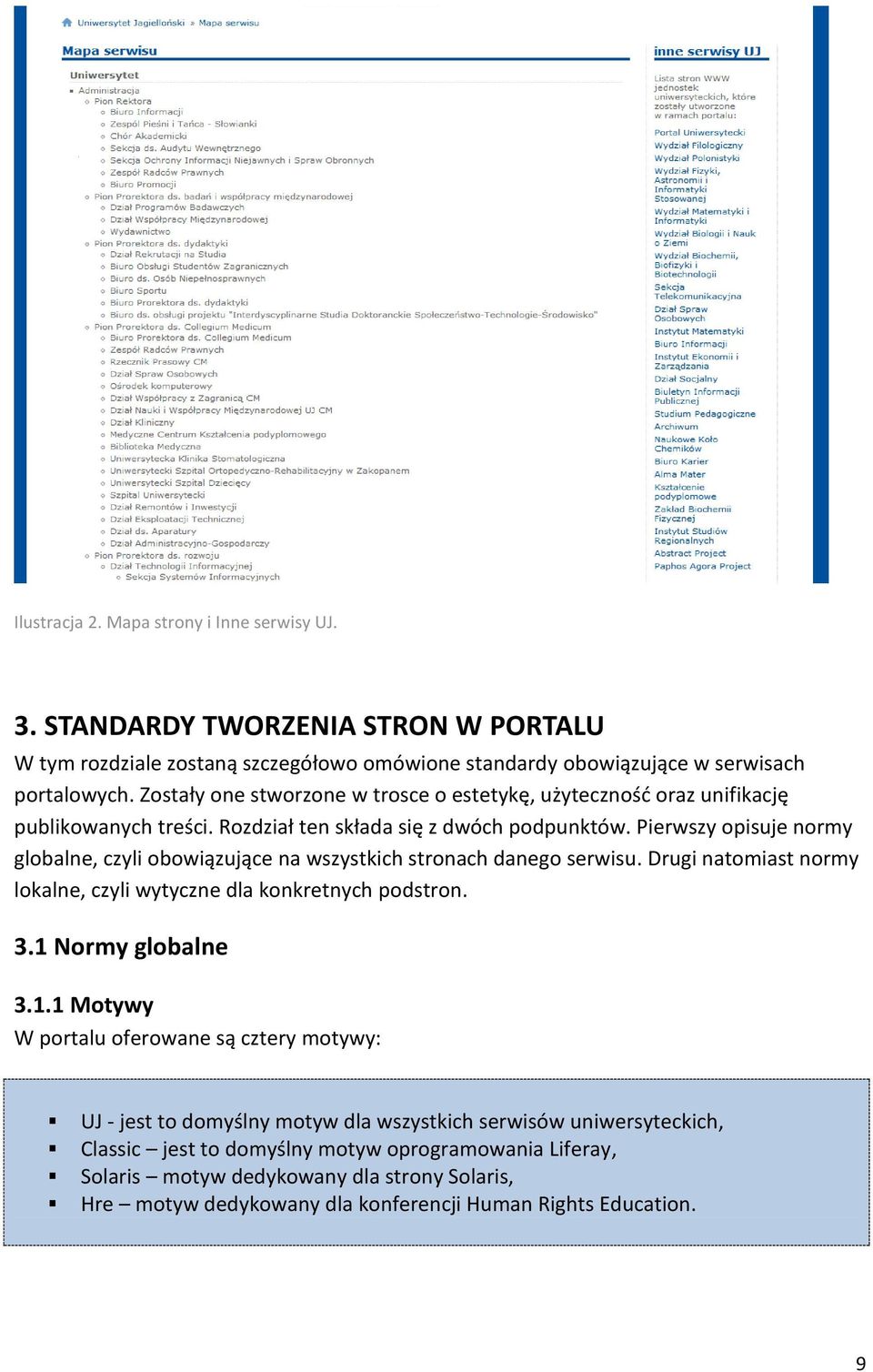 Pierwszy opisuje normy globalne, czyli obowiązujące na wszystkich stronach danego serwisu. Drugi natomiast normy lokalne, czyli wytyczne dla konkretnych podstron. 3.1 