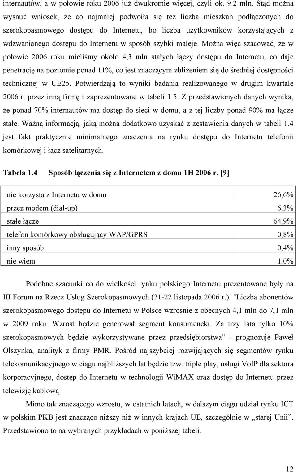 Internetu w sposób szybki maleje.