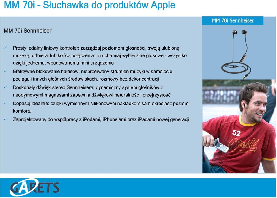 głośnych środowiskach, rozmowy bez dekoncentracji Doskonały dźwięk stereo Sennheisera: dynamiczny system głośników z neodymowymi magnesami zapewnia dźwiękowi naturalność i