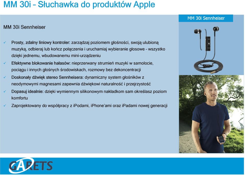 głośnych środowiskach, rozmowy bez dekoncentracji Doskonały dźwięk stereo Sennheisera: dynamiczny system głośników z neodymowymi magnesami zapewnia dźwiękowi naturalność i