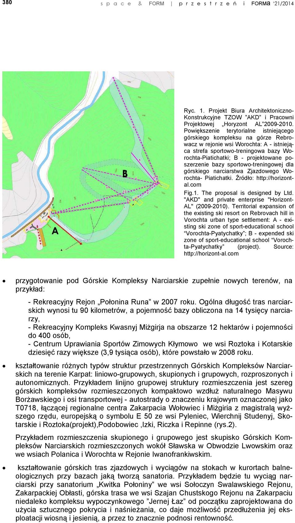 bazy sportowo-treningowej dla górskiego narciarstwa Zjazdowego Worochta- Piatichatki. Źródło: http://horizontal.com Fig.1. The proposal is designed by Ltd.