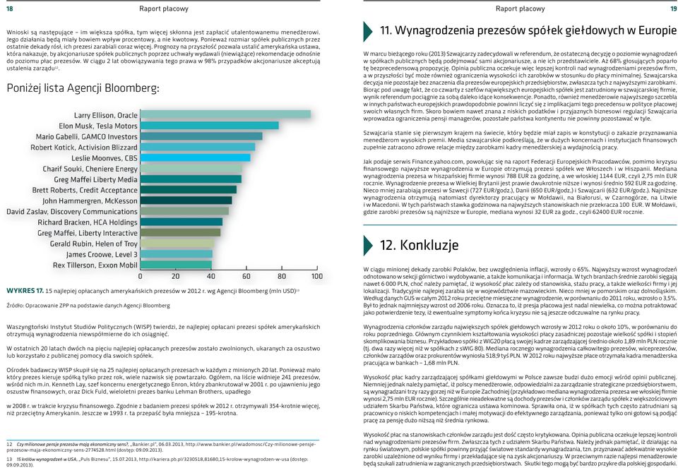 Prognozy na przyszłość pozwala ustalić amerykańska ustawa, która nakazuje, by akcjonariusze spółek publicznych poprzez uchwały wydawali (niewiążące) rekomendacje odnośnie do poziomu płac prezesów.