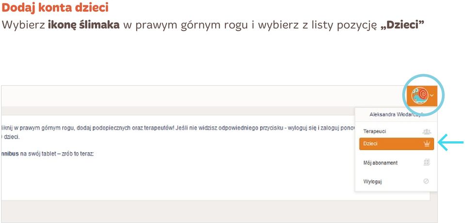 prawym górnym rogu i