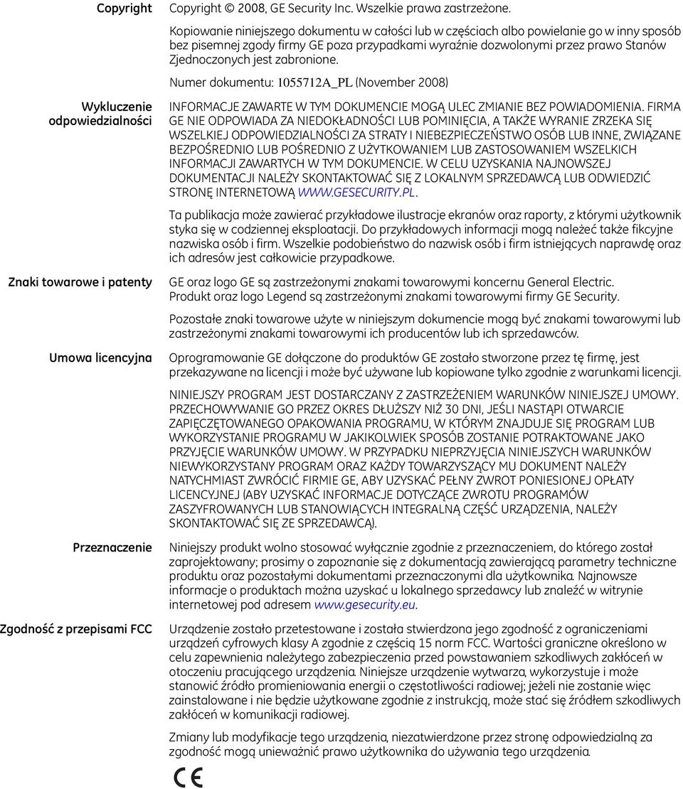 zabronione. Numer dokumentu: 10712A_PL (November 2008) INFORMACJE ZAWARTE W TYM DOKUMENCIE MOGĄ ULEC ZMIANIE BEZ POWIADOMIENIA.