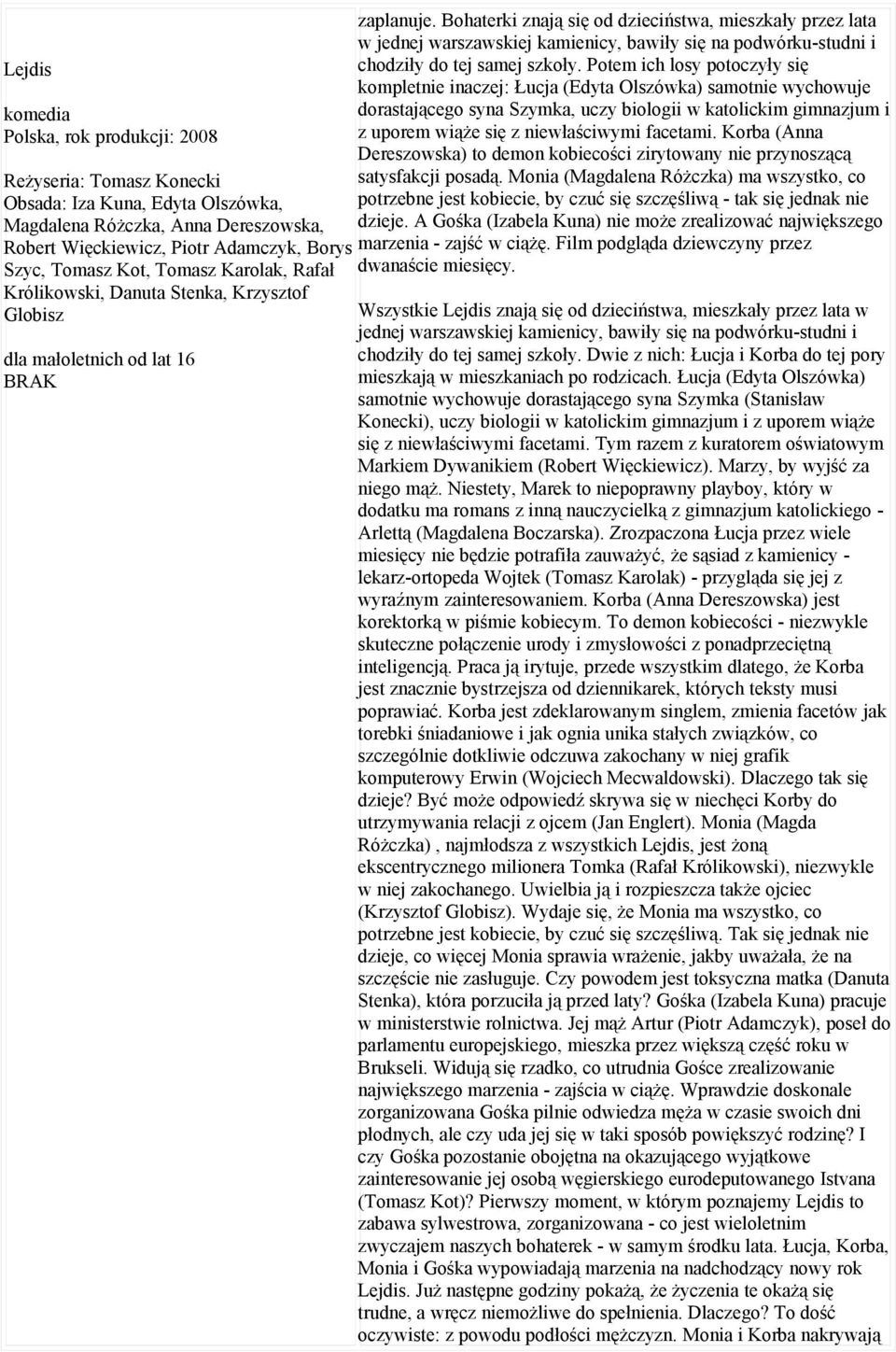 Bohaterki znają się od dzieciństwa, mieszkały przez lata w jednej warszawskiej kamienicy, bawiły się na podwórku-studni i chodziły do tej samej szkoły.