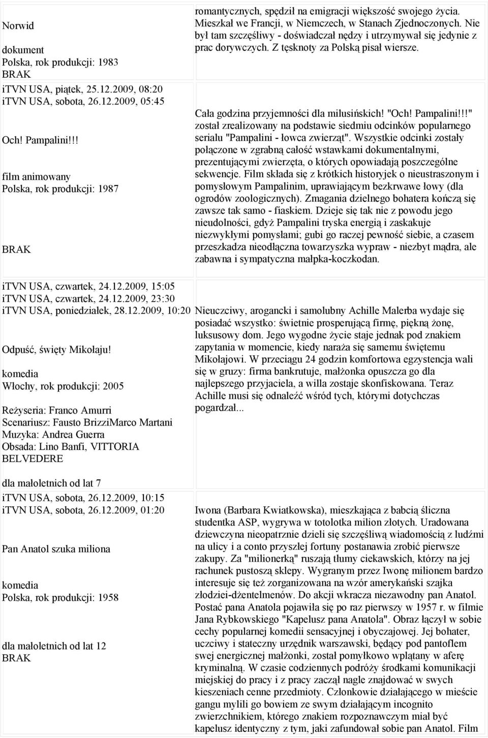 Nie był tam szczęśliwy - doświadczał nędzy i utrzymywał się jedynie z prac dorywczych. Z tęsknoty za Polską pisał wiersze. Cała godzina przyjemności dla milusińskich! "Och! Pampalini!