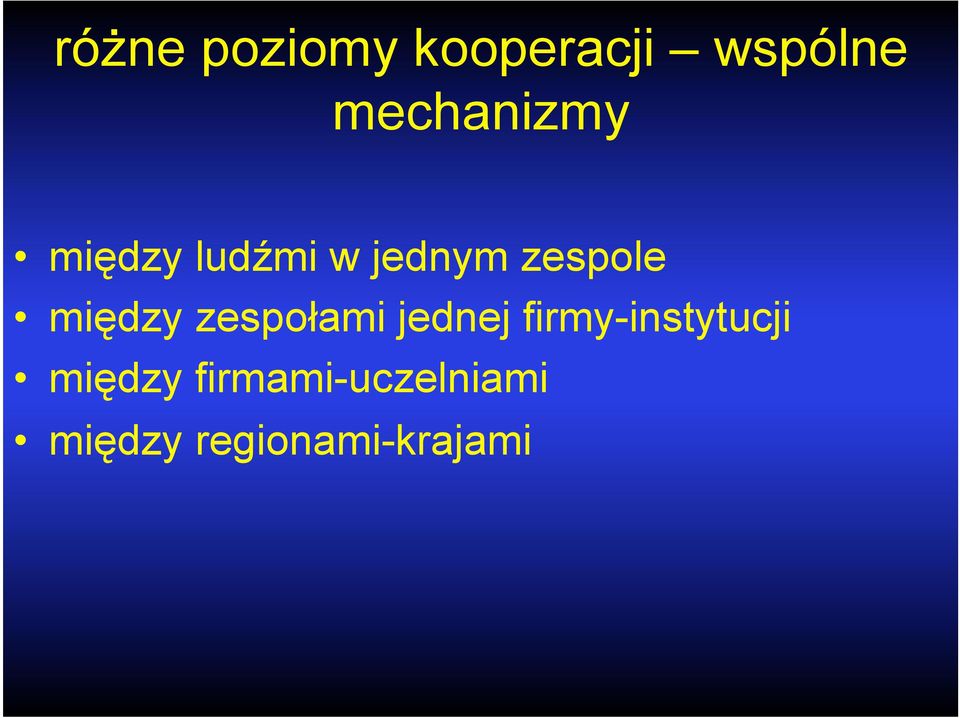 między zespołami jednej firmy-instytucji