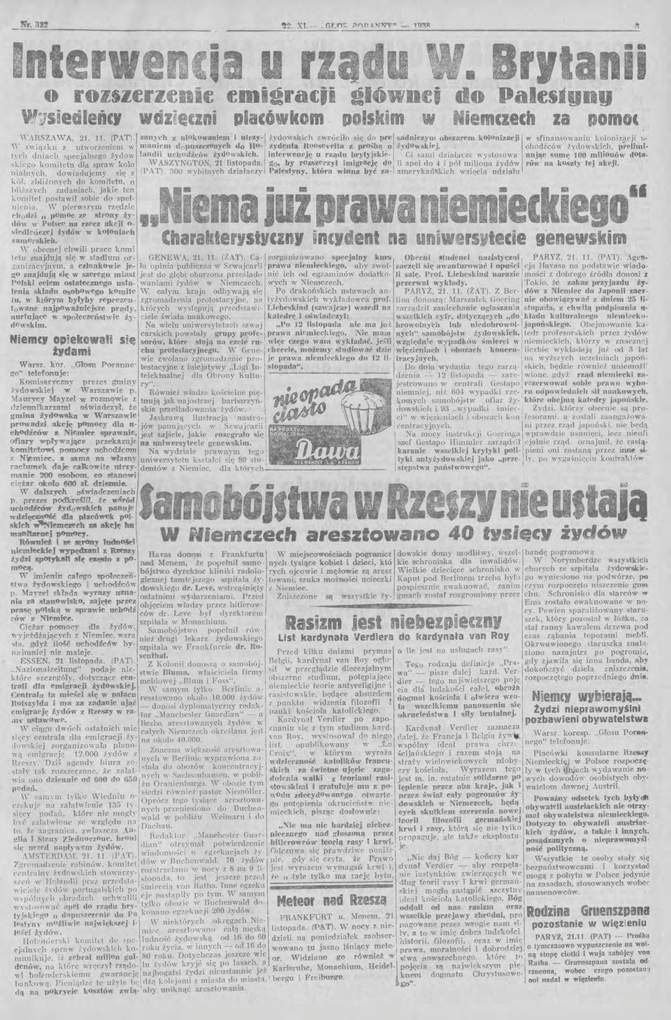 ,obszarem kolonizacji,\ związku z utwol'zclllem w mamem dopuszczonych do HO- ' zydenta Roose,'eUa z prosbą o zydowsklt'.. ' [ych uniach "'pecjajncgo żydow land,ii UCh~dźców, żydu,wskieb, int{'rwenc.