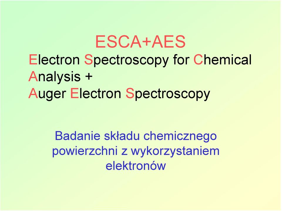 Spectroscopy Badanie składu