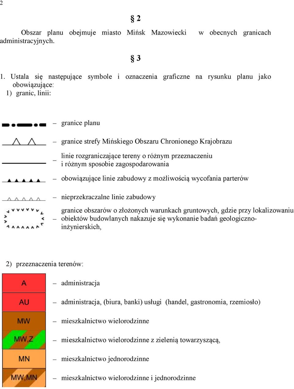 tereny o różnym przeznaczeniu i różnym sposobie zagospodarowania obowiązujące linie zabudowy z możliwością wycofania parterów nieprzekraczalne linie zabudowy granice obszarów o złożonych warunkach