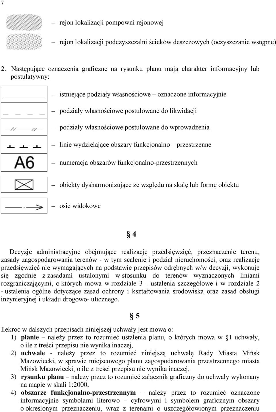 likwidacji podziały własnościowe postulowane do wprowadzenia linie wydzielające obszary funkcjonalno przestrzenne numeracja obszarów funkcjonalno-przestrzennych obiekty dysharmonizujące ze względu na