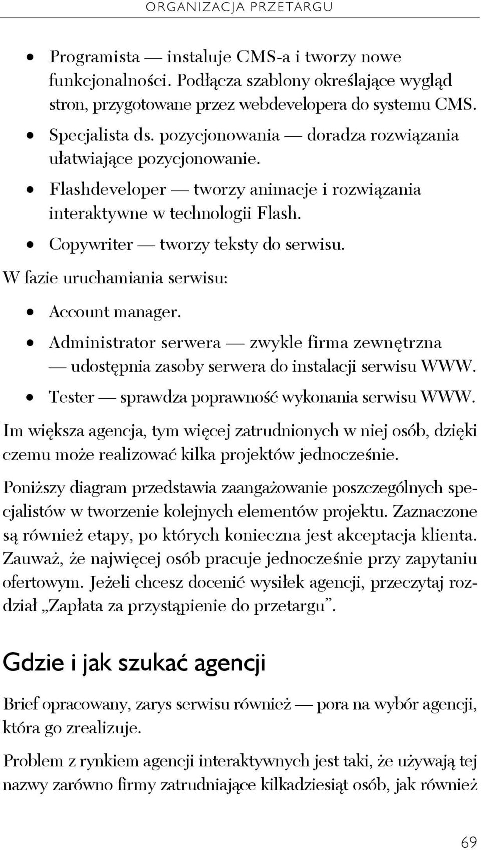 W fazie uruchamiania serwisu: Account manager. Administrator serwera zwykle firma zewnętrzna udostępnia zasoby serwera do instalacji serwisu WWW. Tester sprawdza poprawność wykonania serwisu WWW.