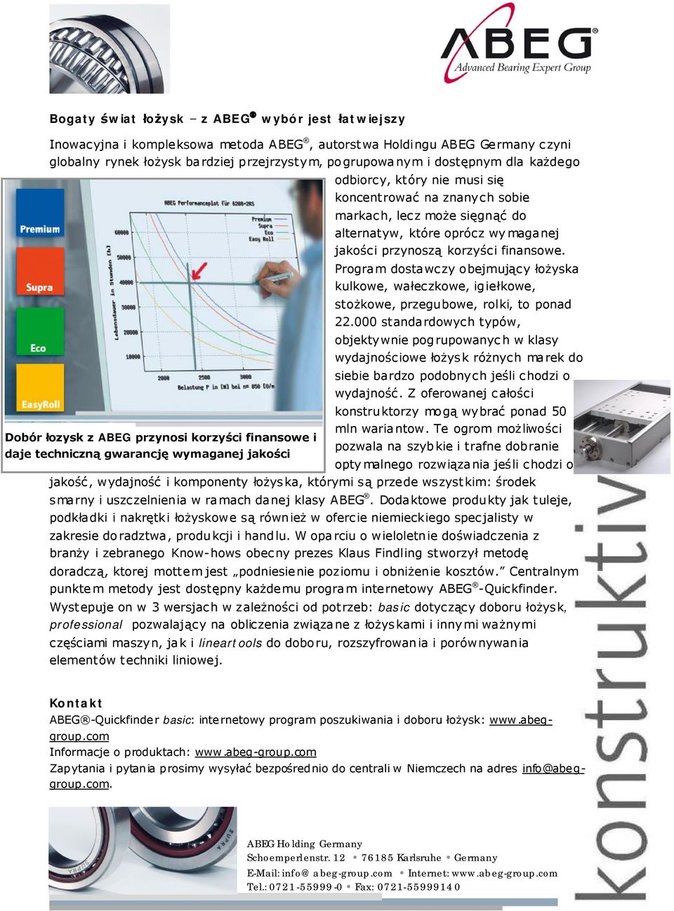 Program dostawczy obejmujący łożyska kulkowe, wałeczkowe, igiełkowe, stożkowe, przegubowe, rolki, to ponad 22.