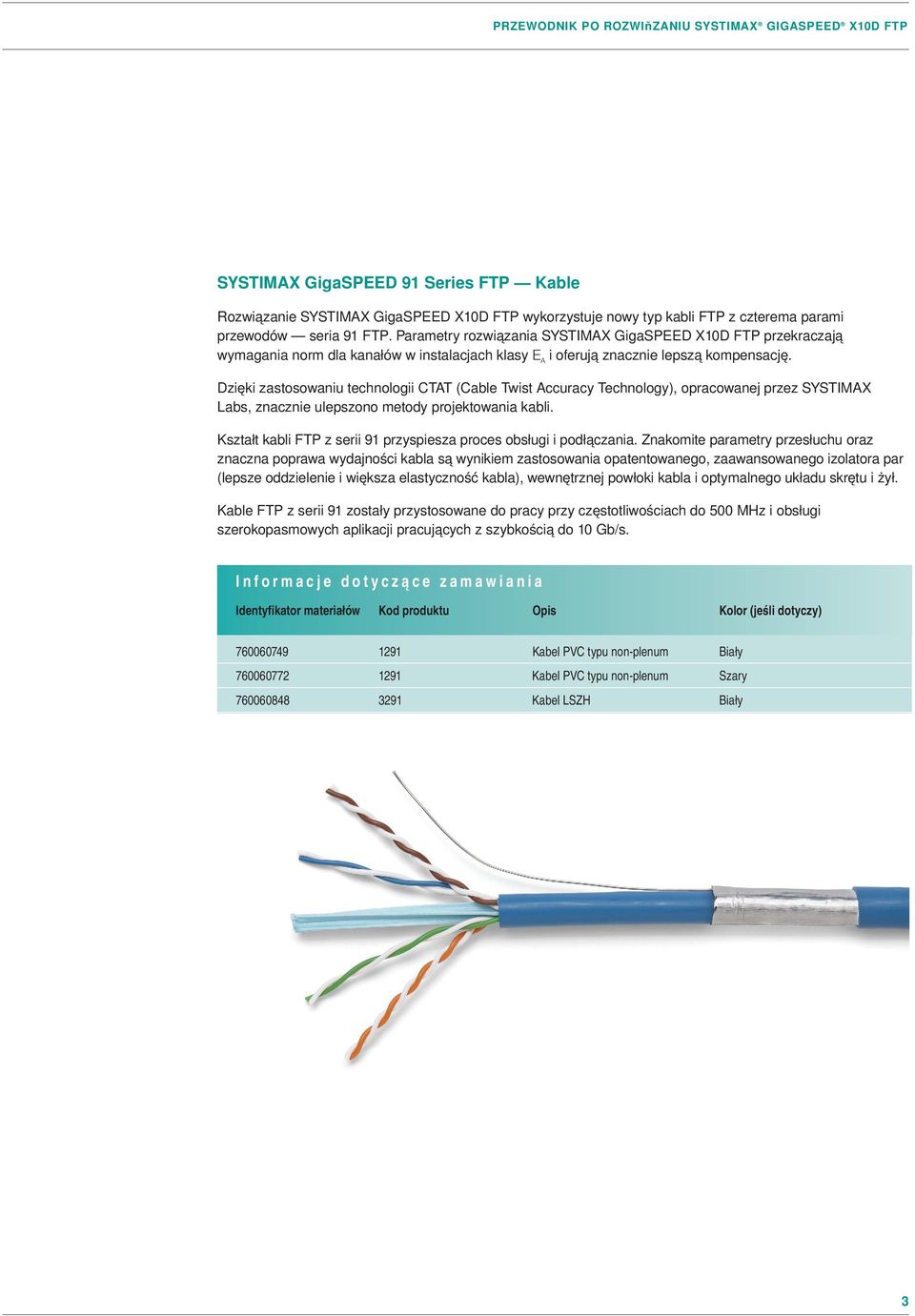 Dzięki zastosowaniu technologii CTAT (Cable Twist Accuracy Technology), opracowanej przez SYSTIMAX Labs, znacznie ulepszono metody projektowania kabli.