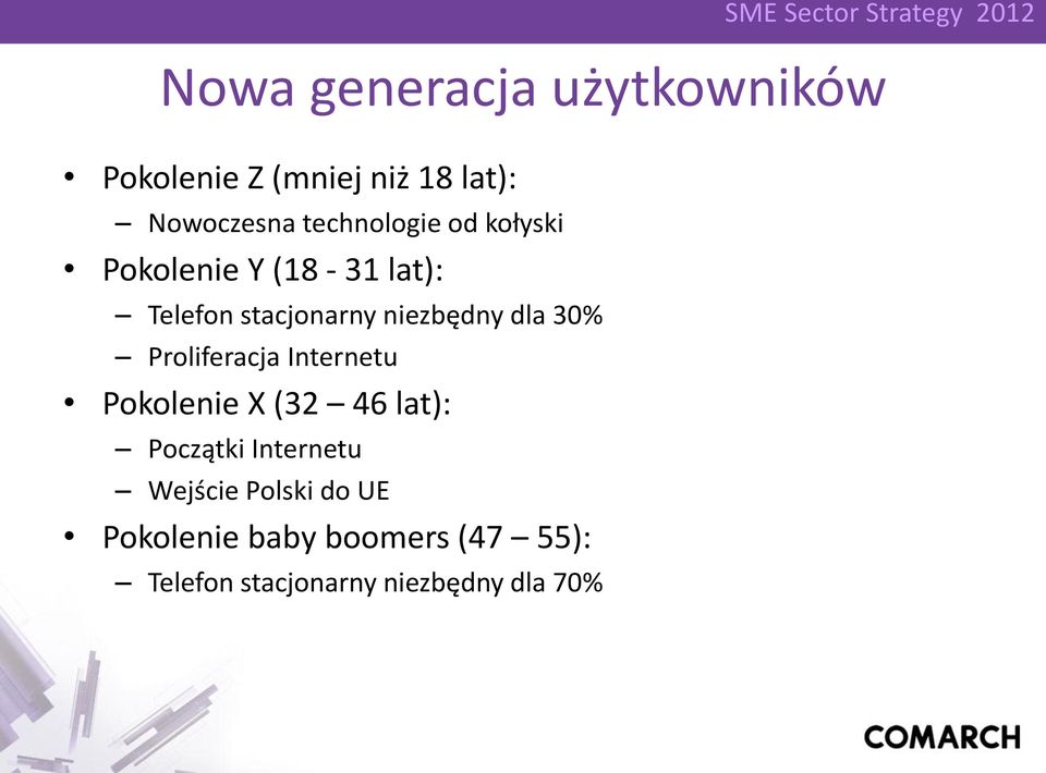 dla 30% Proliferacja Internetu Pokolenie X (32 46 lat): Początki Internetu