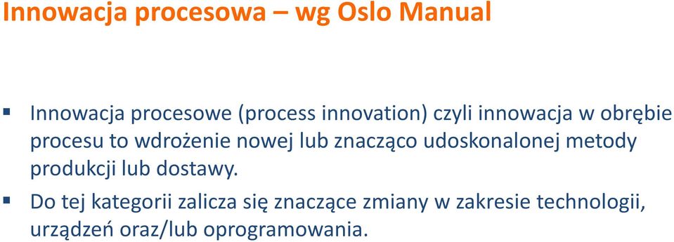 znacząco udoskonalonej metody produkcji lub dostawy.