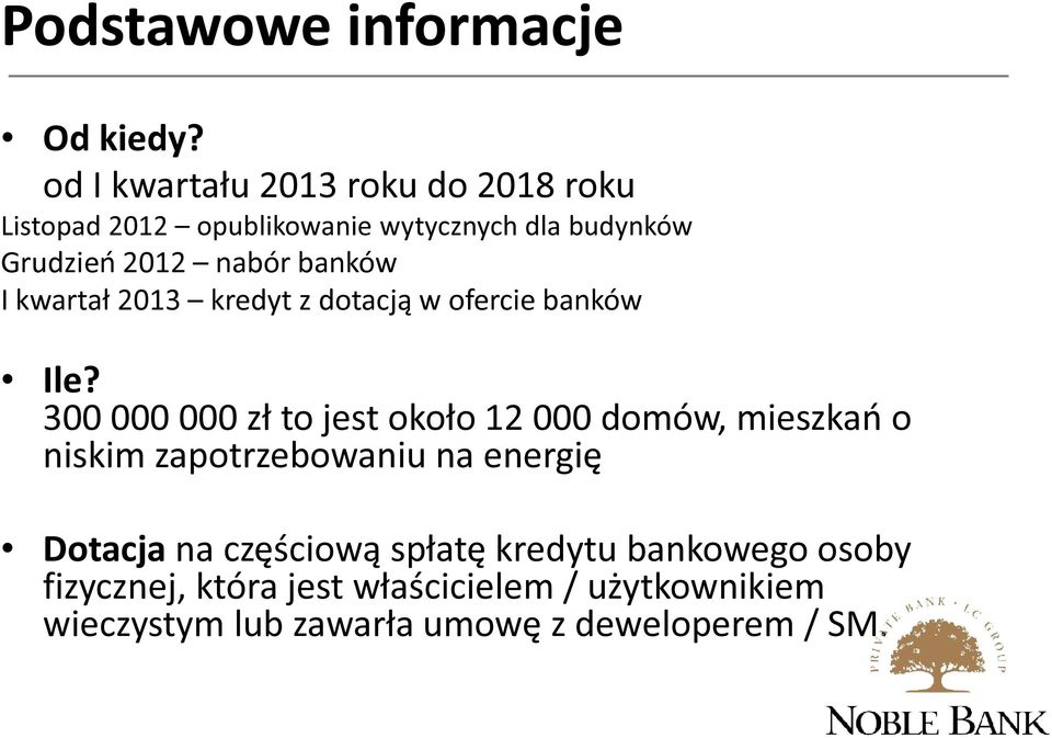 banków I kwartał 2013 kredyt z dotacją w ofercie banków Ile?