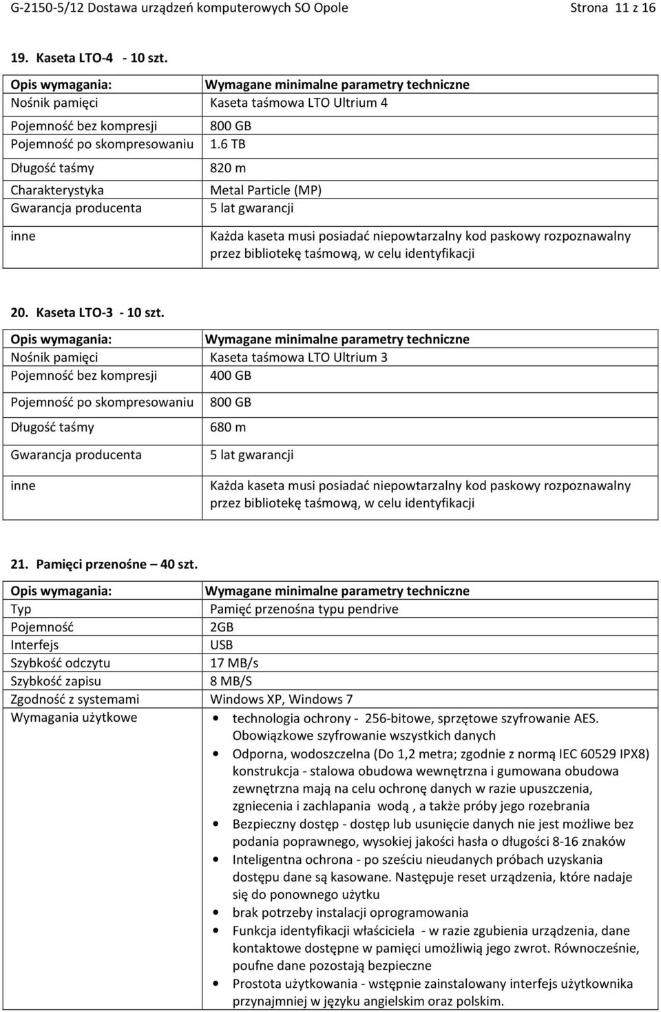 Kaseta LTO-3-10 szt.