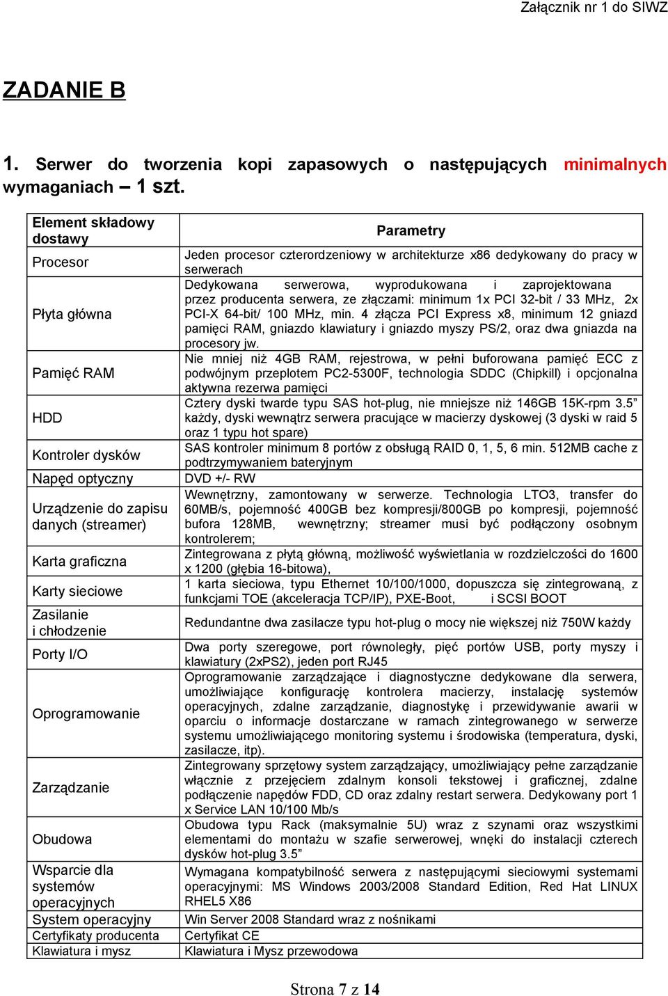 Oprogramowanie Zarządzanie Obudowa Wsparcie dla systemów operacyjnych System operacyjny Certyfikaty producenta Klawiatura i mysz Parametry Jeden procesor czterordzeniowy w architekturze x86