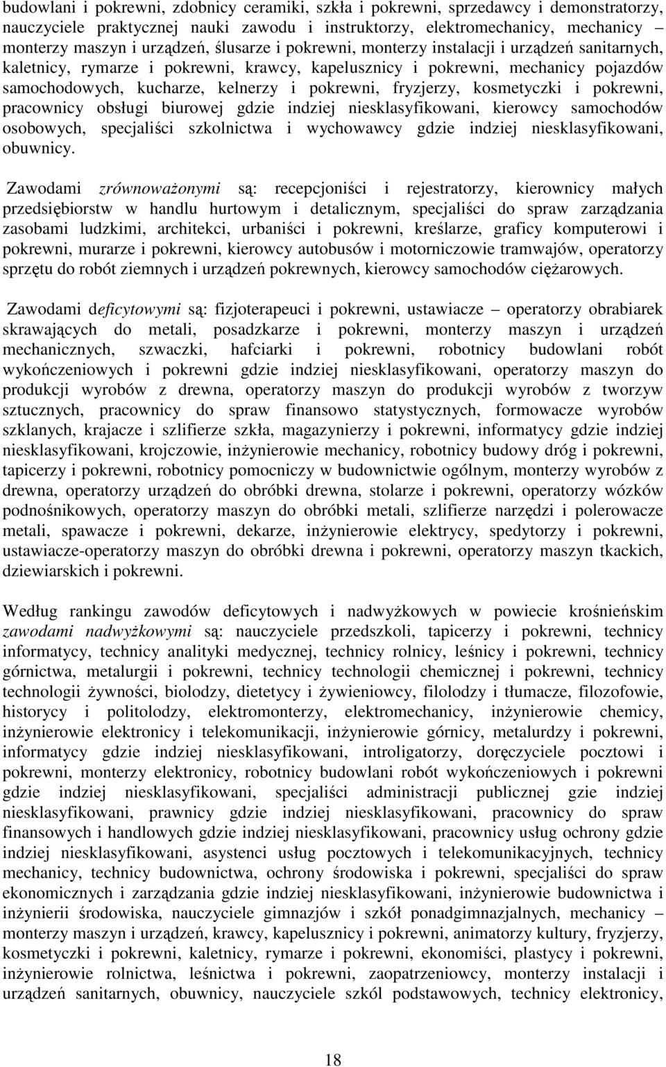 fryzjerzy, kosmetyczki i pokrewni, pracownicy obsługi biurowej gdzie indziej niesklasyfikowani, kierowcy samochodów osobowych, specjaliści szkolnictwa i wychowawcy gdzie indziej niesklasyfikowani,