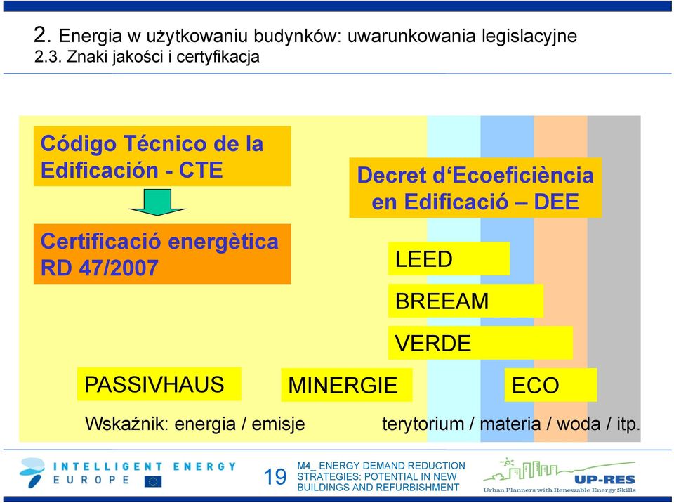 Certificació energètica RD 47/2007 Decret d Ecoeficiència en Edificació DEE