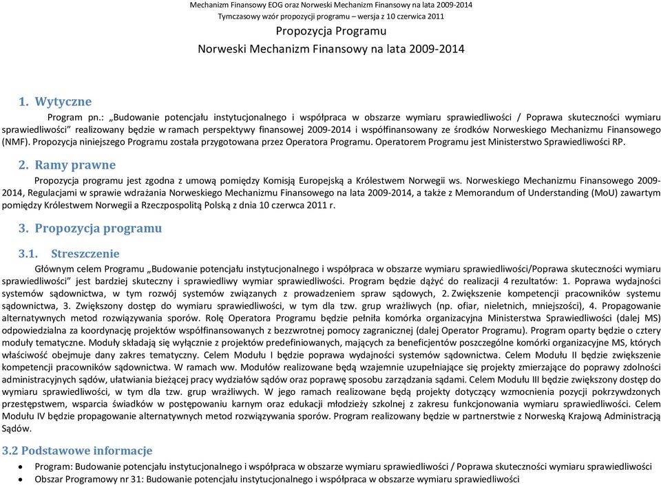 współfinansowany ze środków Norweskiego Mechanizmu Finansowego (NMF). Propozycja niniejszego Programu została przygotowana przez Operatora Programu.