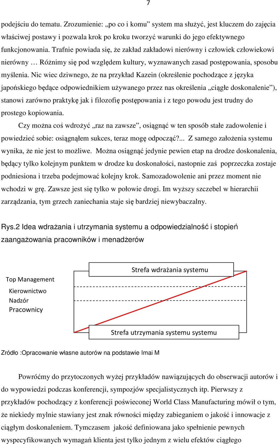 Nic wiec dziwnego, że na przykład Kazein (określenie pochodzące z języka japońskiego będące odpowiednikiem używanego przez nas określenia ciągłe doskonalenie ), stanowi zarówno praktykę jak i