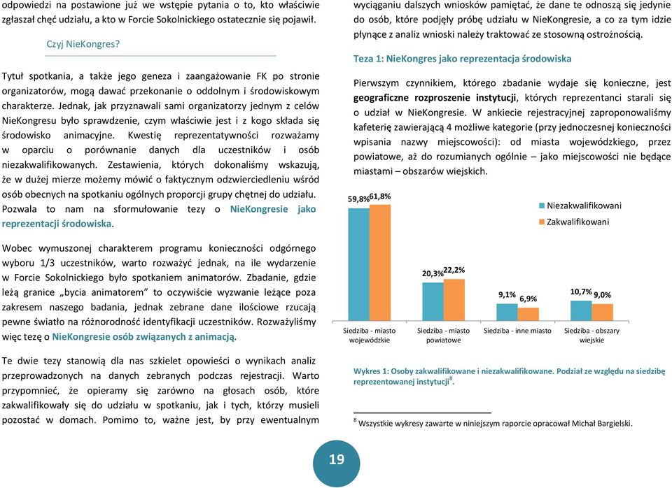 Jednak, jak przyznawali sami organizatorzy jednym z celów NieKongresu było sprawdzenie, czym właściwie jest i z kogo składa się środowisko animacyjne.