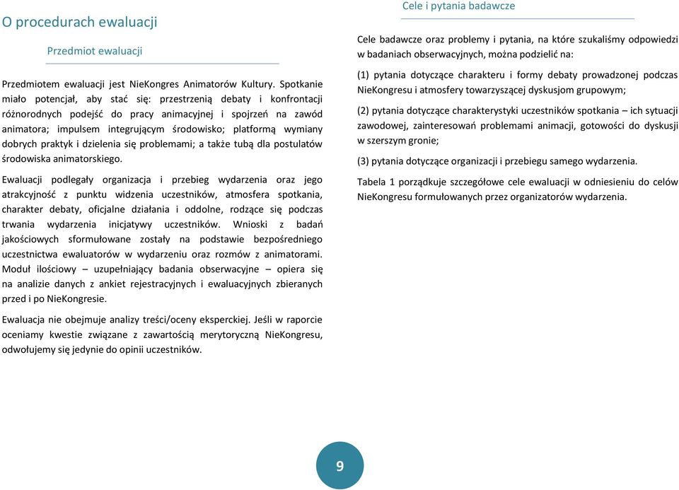 wymiany dobrych praktyk i dzielenia się problemami; a także tubą dla postulatów środowiska animatorskiego.