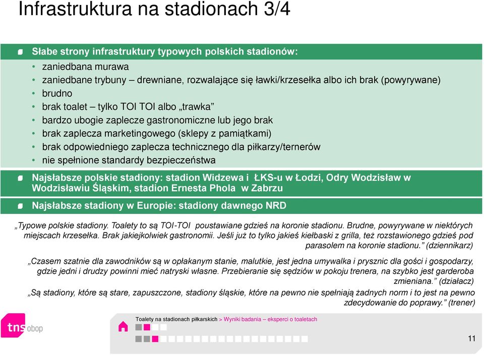 piłkarzy/ternerów nie spełnione standardy bezpieczeństwa Najsłabsze polskie stadiony: stadion Widzewa i ŁKS-u w Łodzi, Odry Wodzisław w Wodzisławiu Śląskim, stadion Ernesta Phola w Zabrzu Najsłabsze