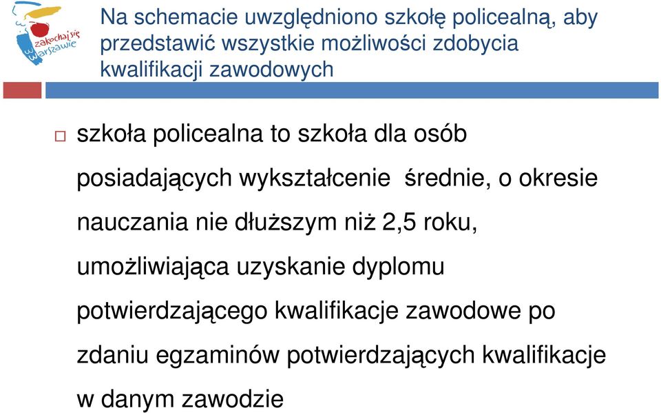 średnie, o okresie nauczania nie dłuższym niż 2,5 roku, umożliwiająca uzyskanie dyplomu