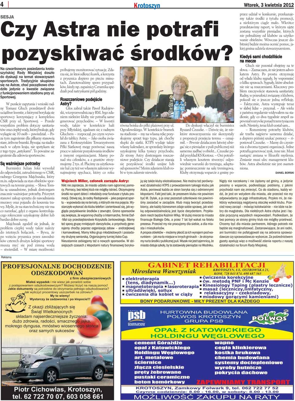 W punkcie zapytania i wnioski radny Tomasz Głuch przedstawił dwie uciążliwe kwestie, z którymi borykają się sportowcy korzystający z kompleksu CSiR przy ul. Sportowej.