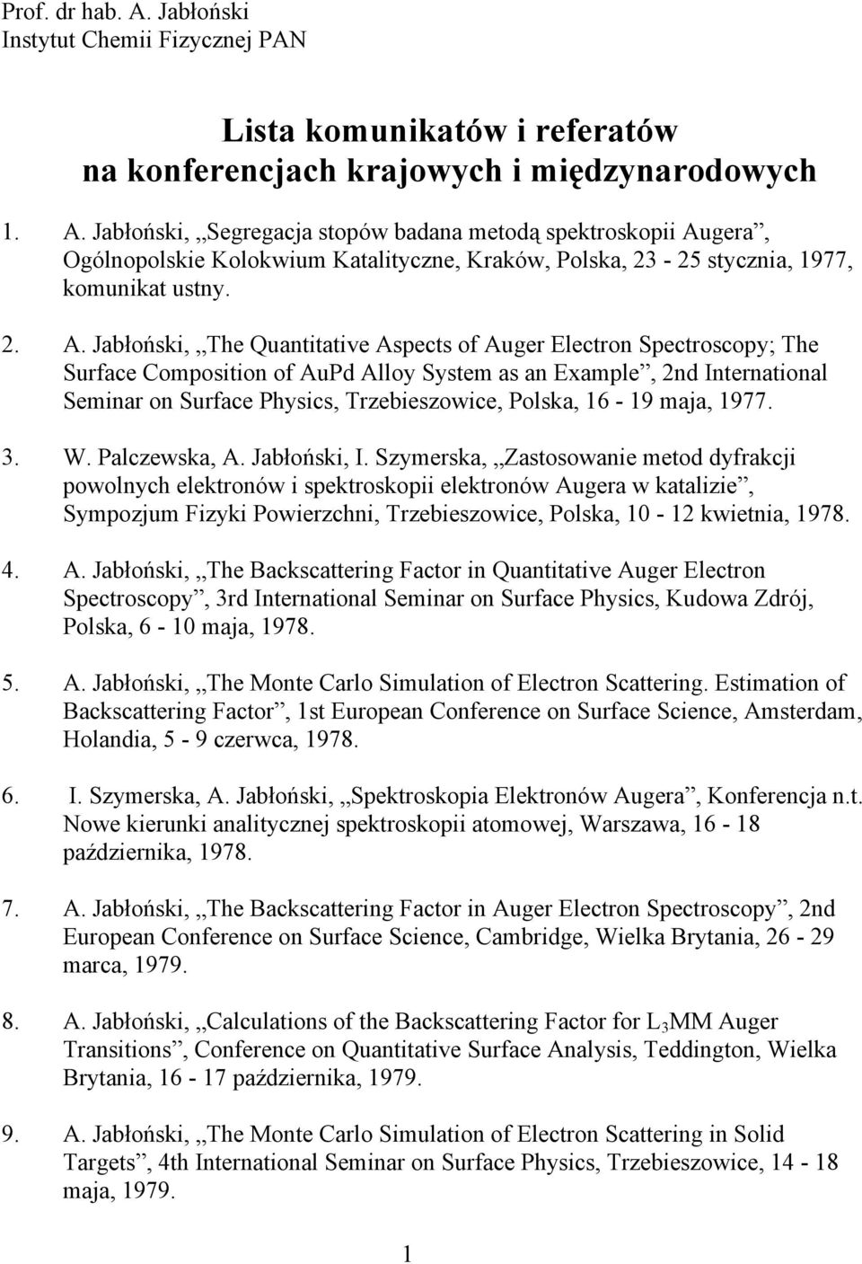 Polska, 16-19 maja, 1977. 3. W. Palczewska, A. Jabłoński, I.