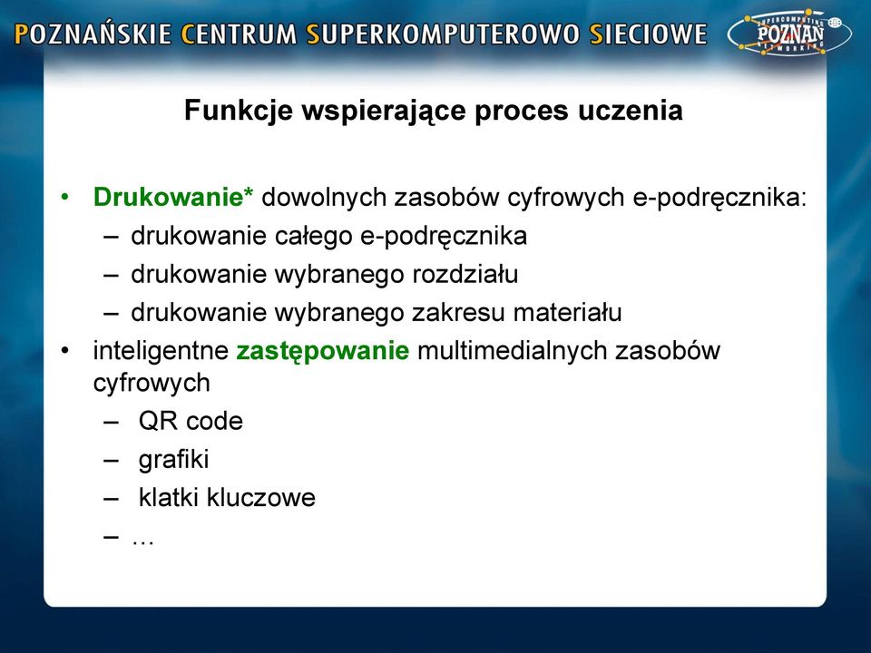 wybranego rozdziału drukowanie wybranego zakresu materiału